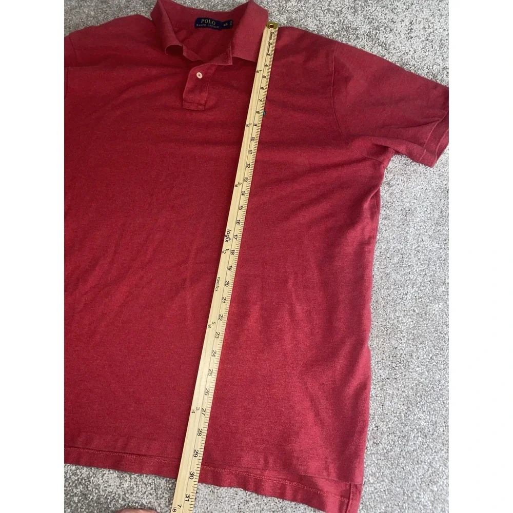 Polo Ralph Lauren Red Polo Shirt Mens XXL‎ Green Pony Cotton Preppy Work Classic